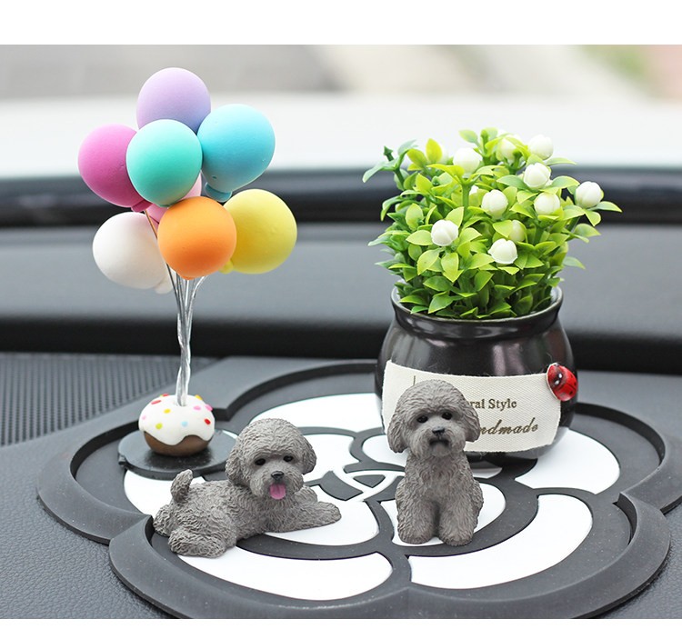 模型车载气球汽车摆件可爱车内卡通小狗车前饰品创意装饰摆设 小灰灰