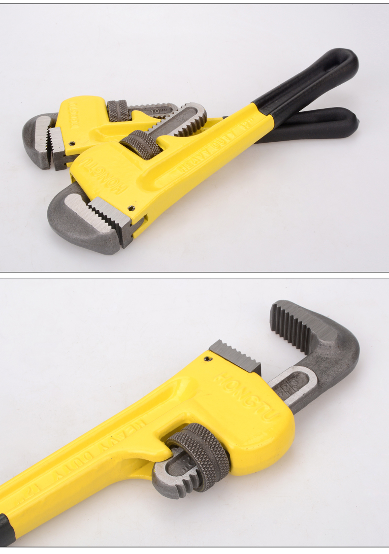 重型管子钳快速钢筋扳手鹰嘴水管钳圆管喉钳管嵌工具81048寸沾塑重型