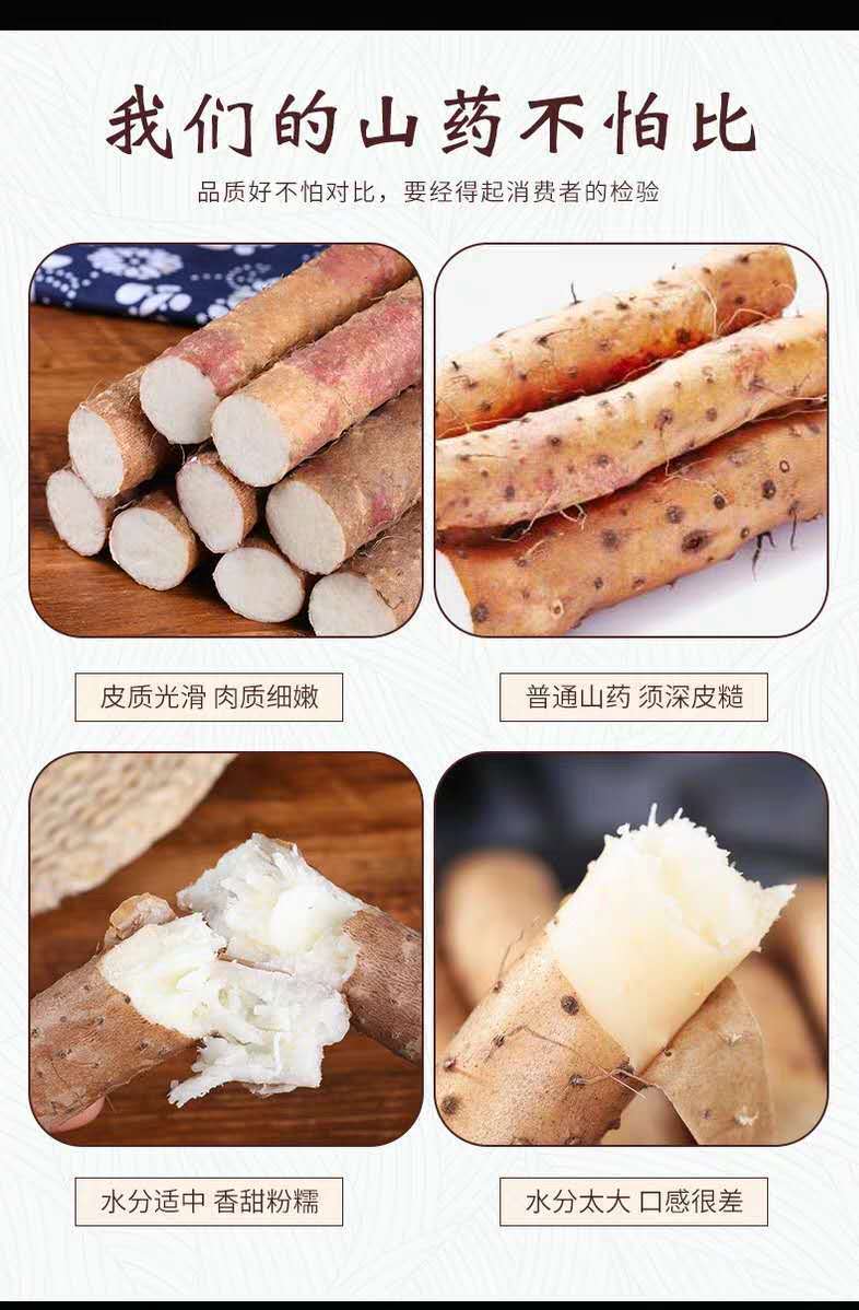 山药新鲜现挖铁棍山药河南垆土淮山药小白嘴铁杆山药口感粉糯5斤铁棍