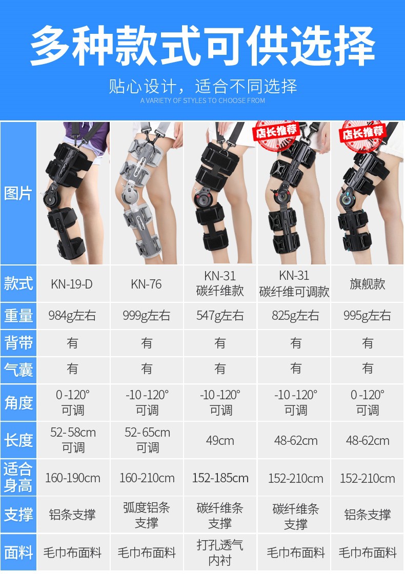 膝關節固定支具可調節式膝蓋支架腿部韌帶撕裂半月板損傷護具插扣款帶