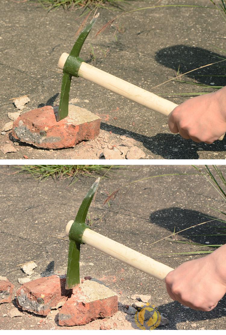 小锄头带把园艺钢镐军镐工兵十字镐鹤嘴小锄头挖笋小镐户外小洋镐种花