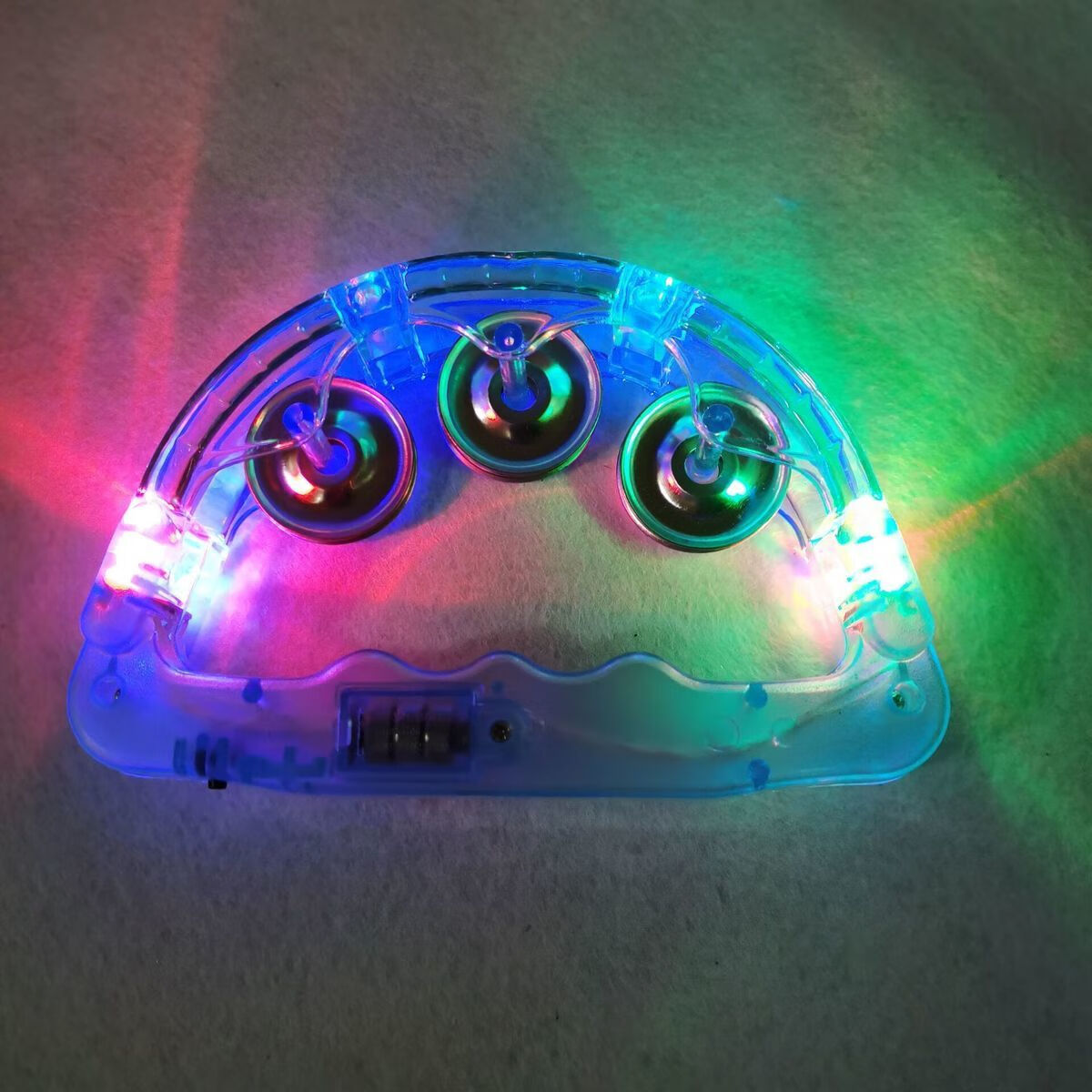 闪光手摇铃发光荧光大小号手摇铃派对活动ktv酒吧夜场气氛道具 白 15*