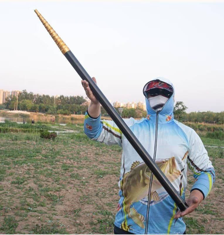 打松塔专用杆超硬槟榔杆捅蜂窝割草洞杆采摘杆高碳纤维伸缩杆 8米带