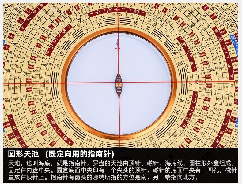 风水三元三合综合罗盘四面激光罗盘风水盘高精度激光6.