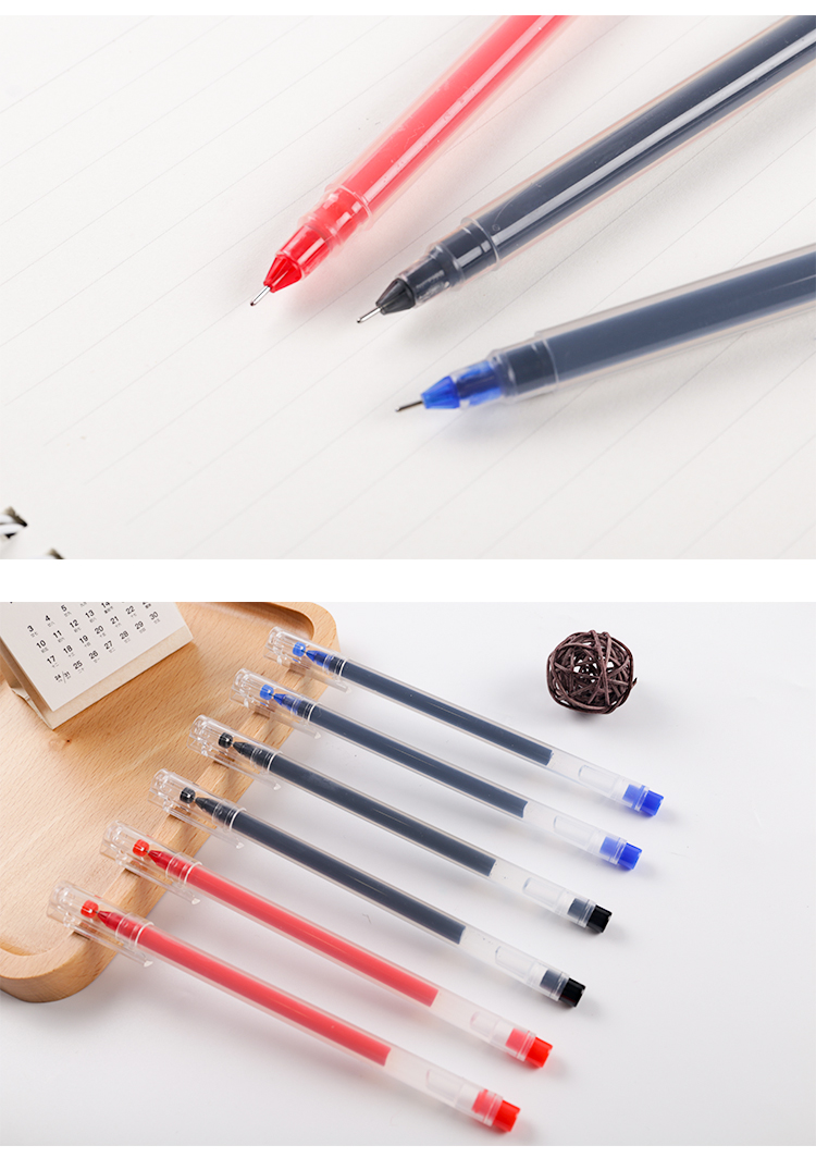 5mm大容量全针管耐用水性笔办公文具碳素纯黑色商务签字笔超高性价比