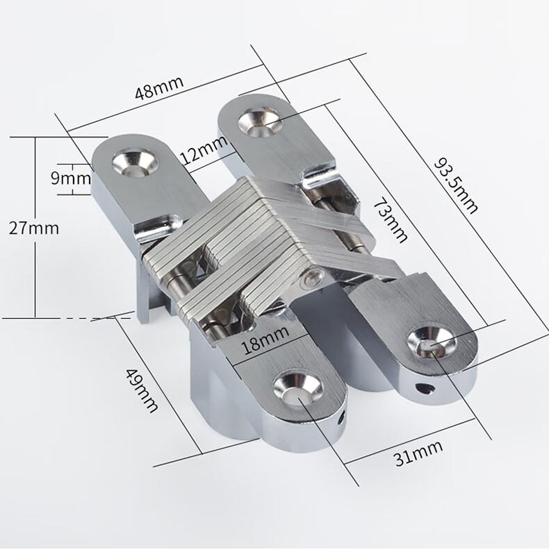 暗合页隐形门折叠门合页十字铰链暗藏铰链隐藏合页暗装