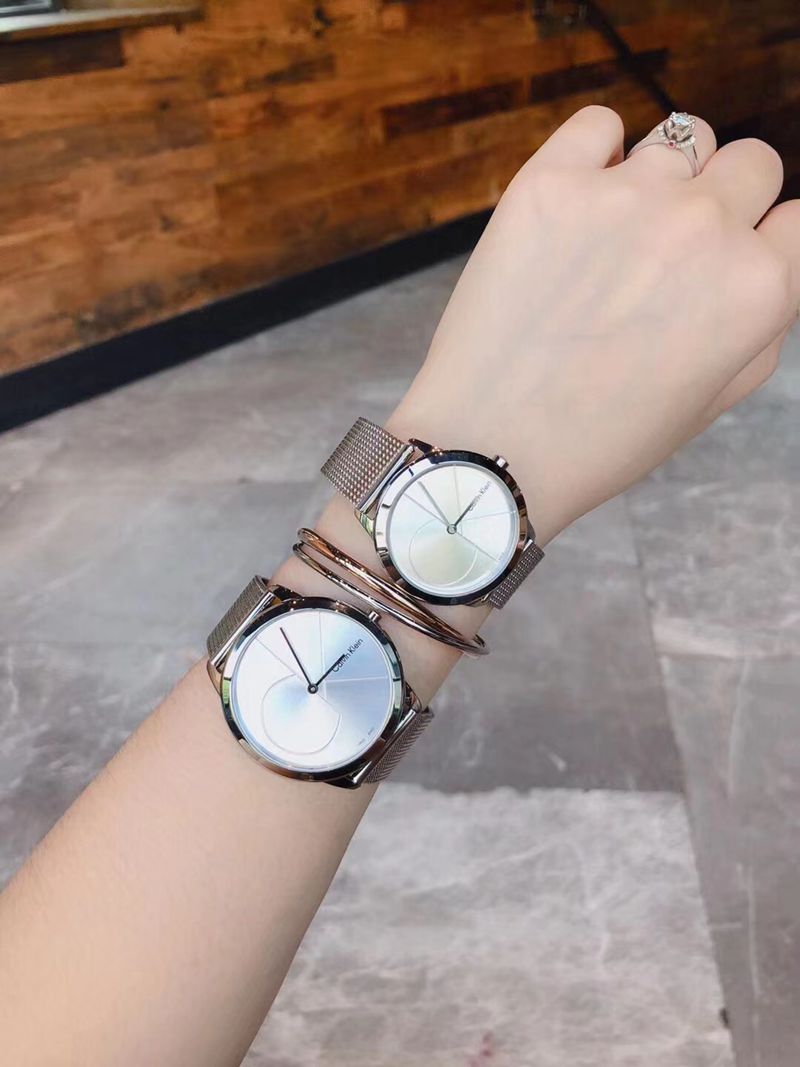 ck手表瑞士同款情侣表钢带男士腕表时尚简约女士石英对表k3m22123银色