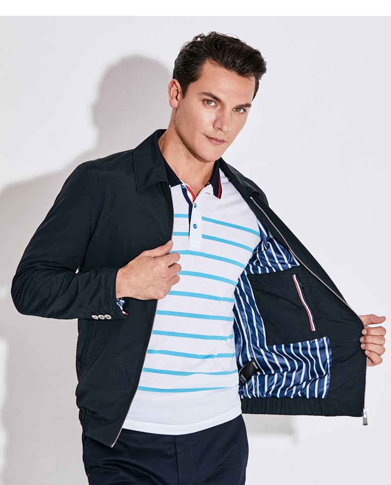 高品质意大利古老鲨鱼品牌男装男士春秋季夹克外套男商务绅士休闲百搭