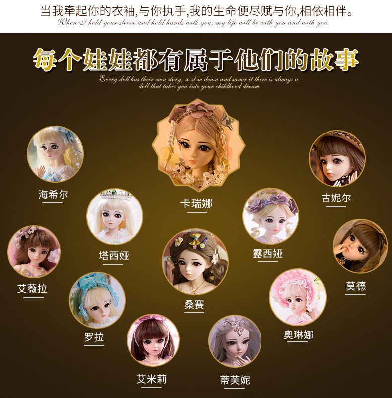 多丽丝凯蒂娃娃改装版宫廷版60cm芭比娃娃换装系列关节可动梦幻公主