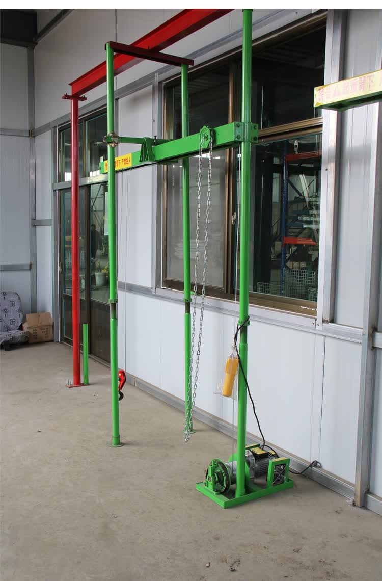 家用220v三立柱室内装修小吊机楼房起重提升机直滑式轨道升降机单吊式