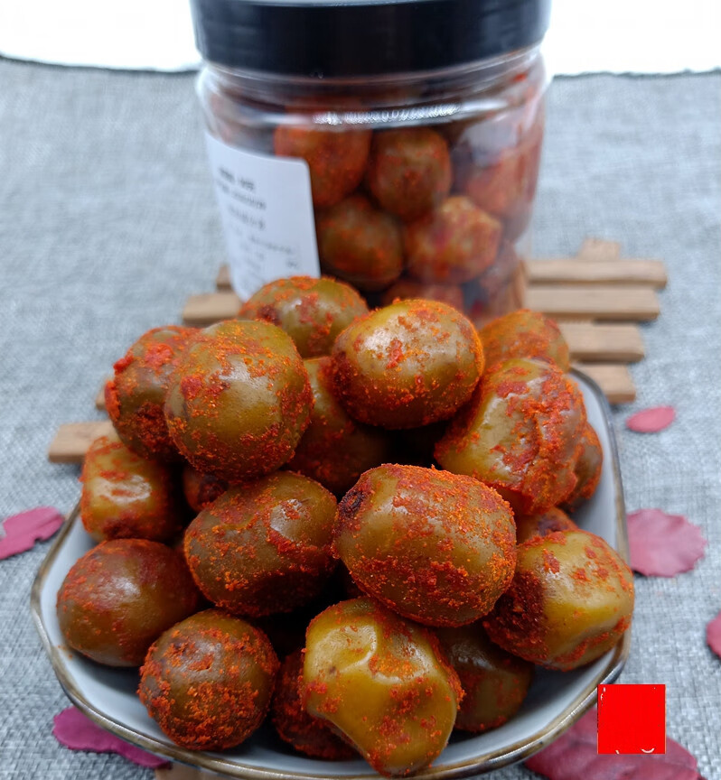 湖南浏阳特产酸枣粒辣味五眼果带核南酸枣糕擂枣瓶装原味500克瓶装