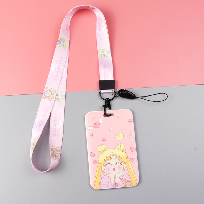 幼儿园接送卡学生证件套校园饭卡门禁少女公交卡卡通硬壳卡套长绳