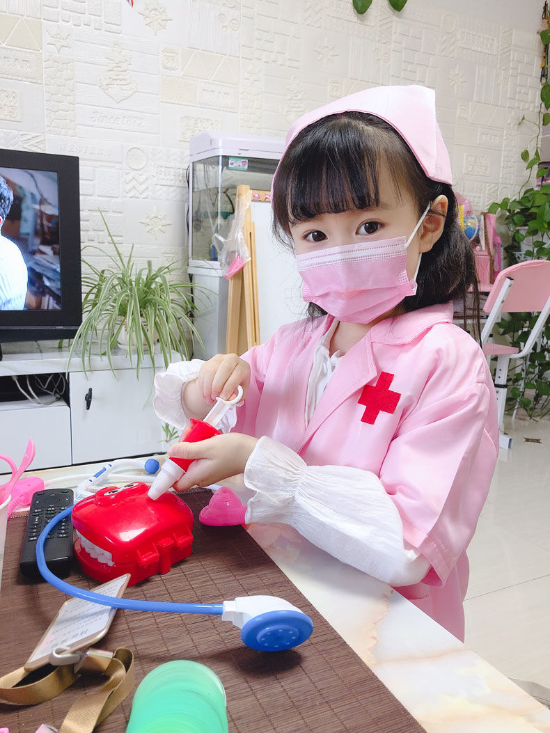 儿童医生服装六一儿童节小医生服幼儿园职业过家家角色扮演表演服白