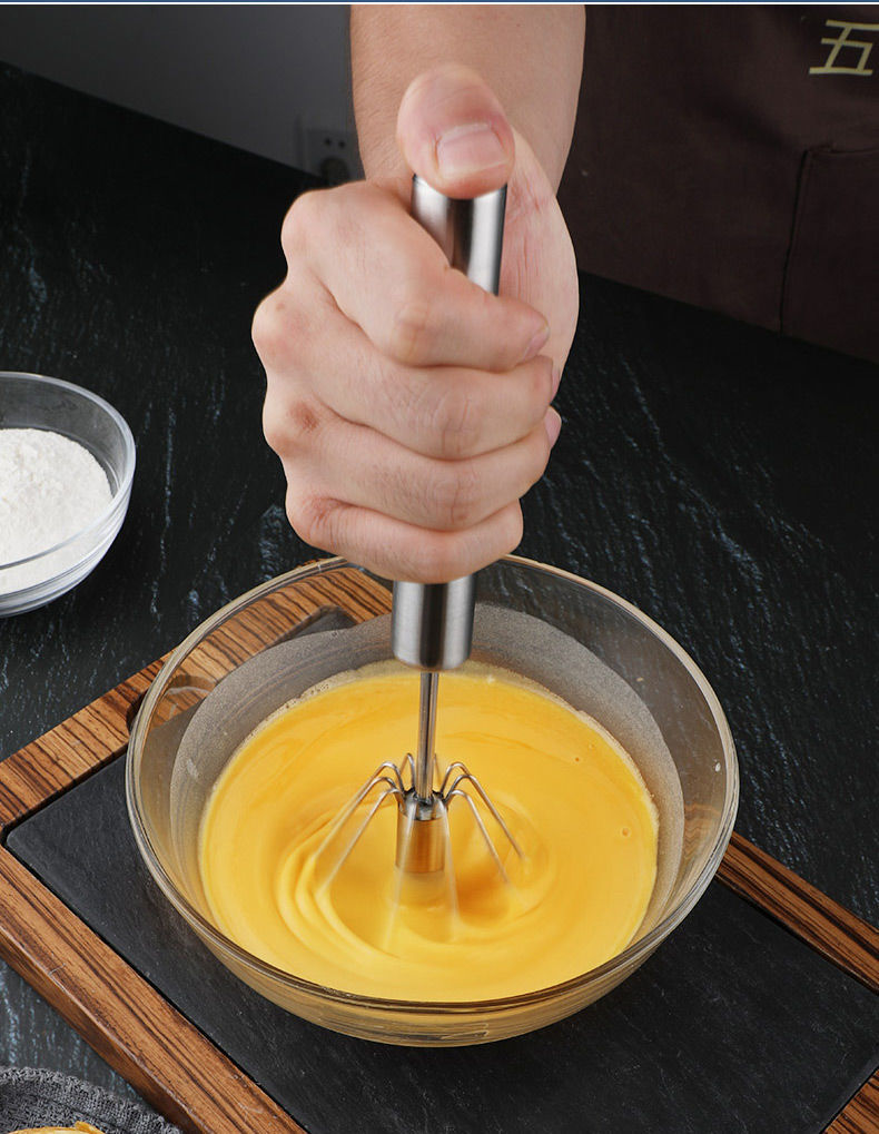 精品打蛋器手动半自动鸡蛋搅拌器不锈钢烘培工具手持按压式奶油打发器