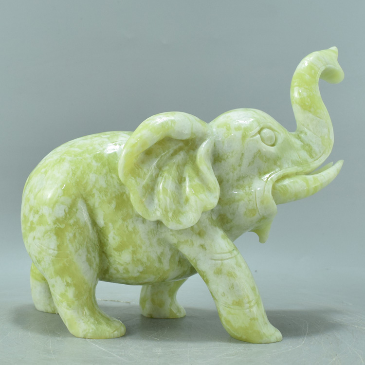 天然岫玉大象摆件辽宁岫岩玉雕走向成功玉石玄关玉器 12号【图片 价格
