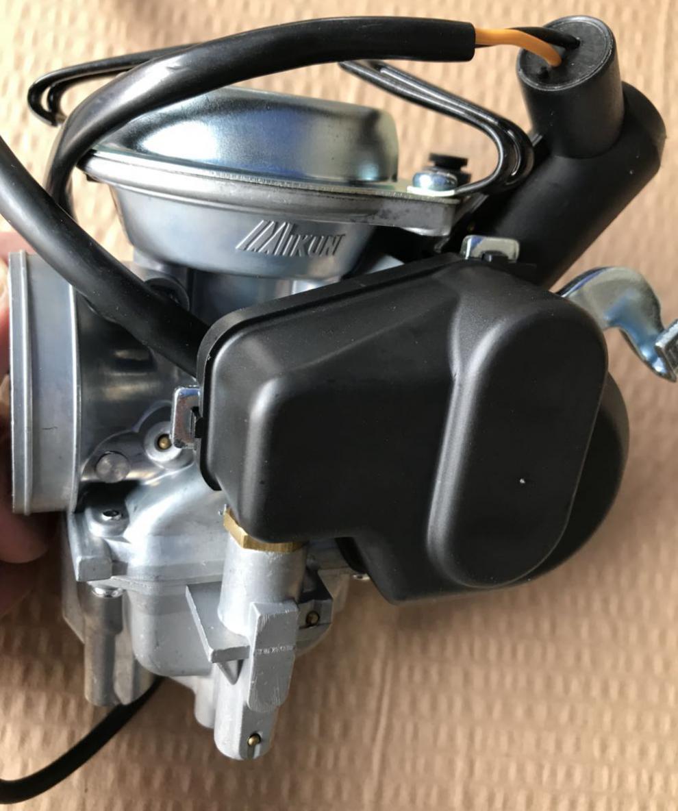 适用海王星化油器豪爵踏板车红金蓝丽星hs125t2福星原厂化油器银色盖