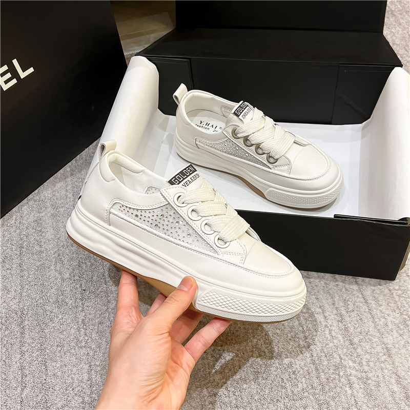 chnmr抖音网红同款网红小白鞋女透气ins潮年夏款网面休闲鞋子百搭洋气