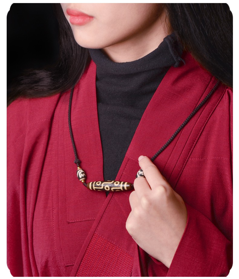 捷凤玛瑙九眼天珠项链锁骨链西藏吊坠男女士藏式佛珠原石款式一