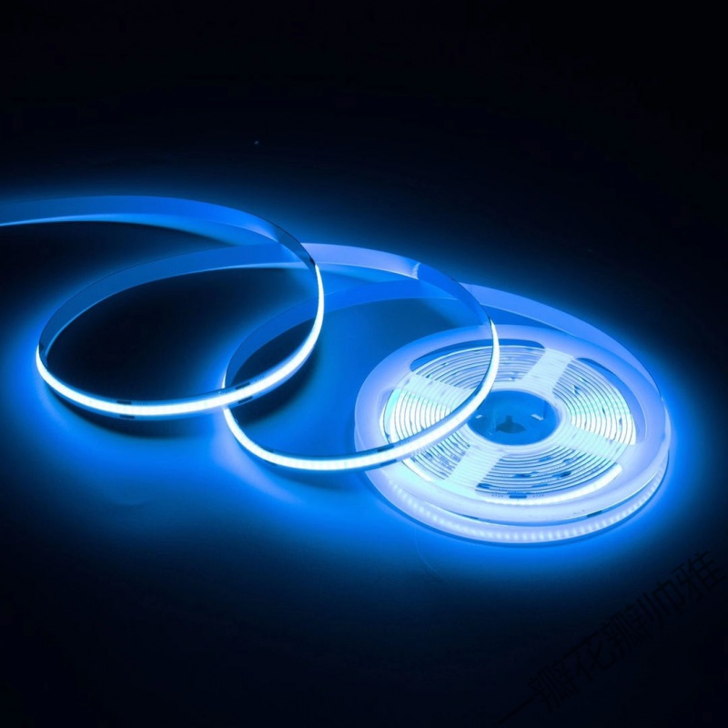 灯带12v24v超高亮窄版5mm宽低压柔性软线光条家装橱柜吊顶自粘 冰蓝光