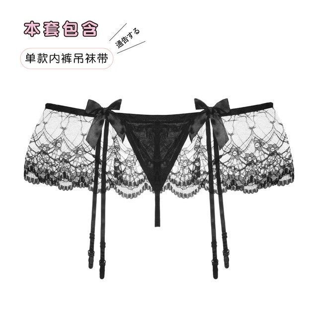 锡曼尘性感蕾丝吊带袜黑丝透明一体式套装吊袜带丝袜火辣诱惑女夏t1