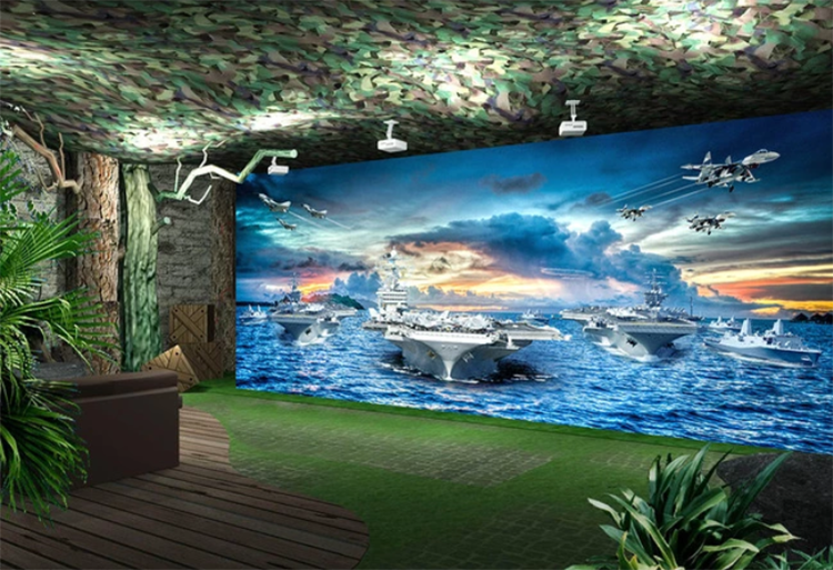 懿溪军事装饰战争贴纸墙贴迷彩自粘背景墙墙纸主题军旅贴画图横版图a