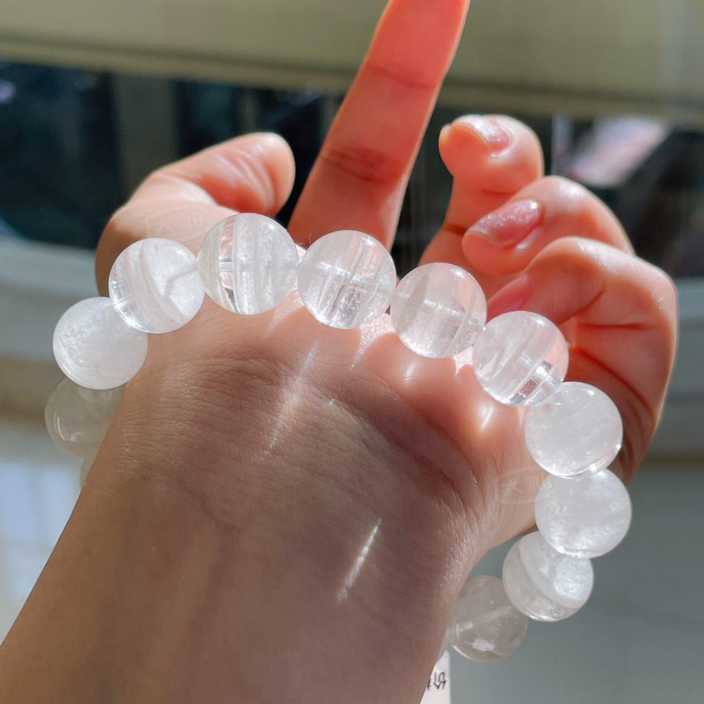 大灿千层幽灵满天星送朋友天然白色幽灵水晶手串男女款实用白幽灵手链