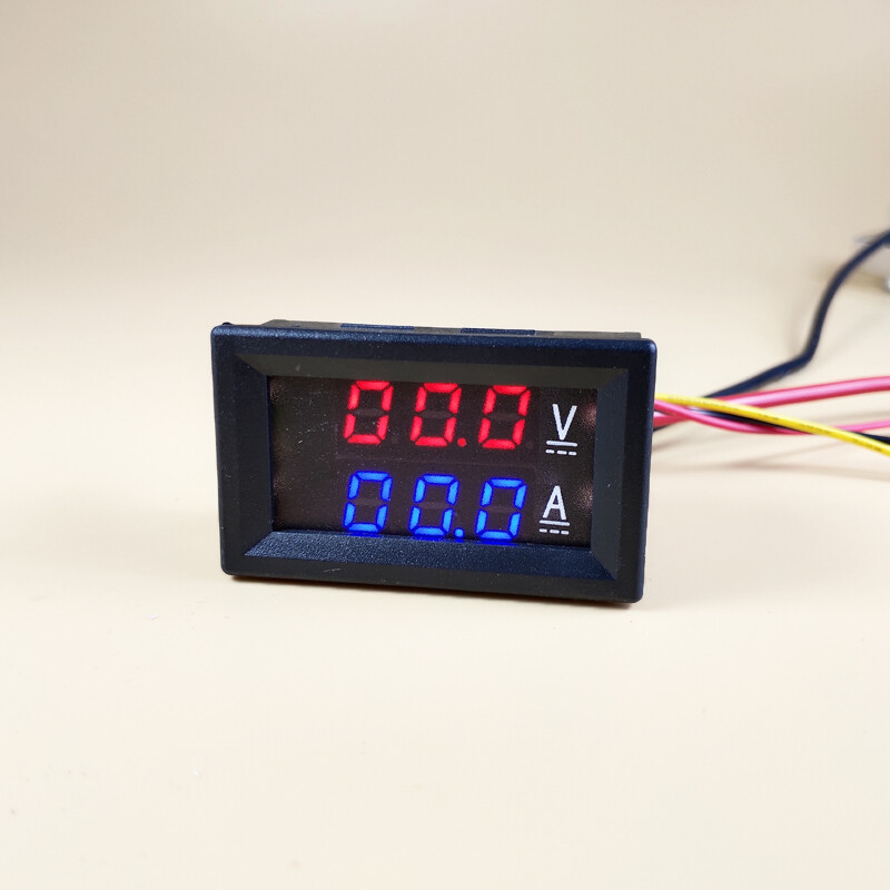 智航直流电压电流表数显双显12v24v高精度电流电压表数字双显表头红蓝