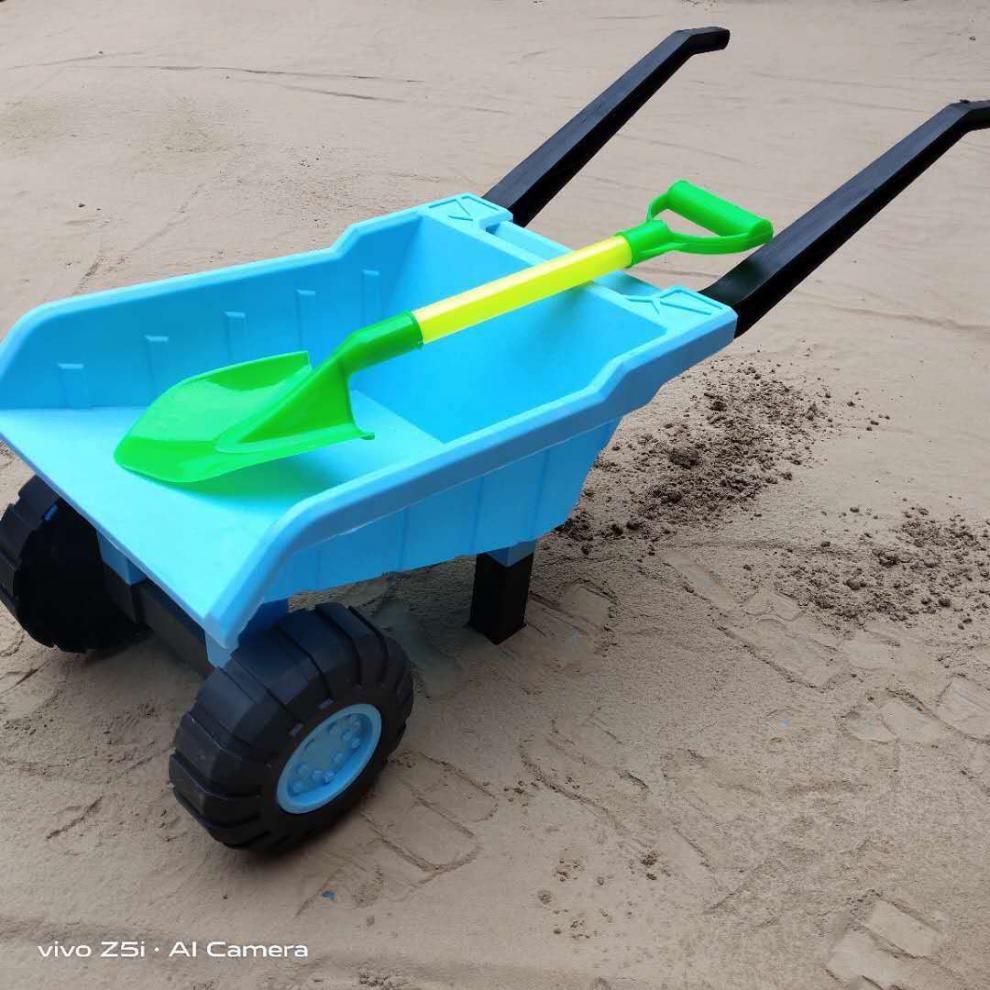 儿童手推玩具推土车大号沙滩小推车双轮翻斗工程车26岁加厚车加厚碳钢