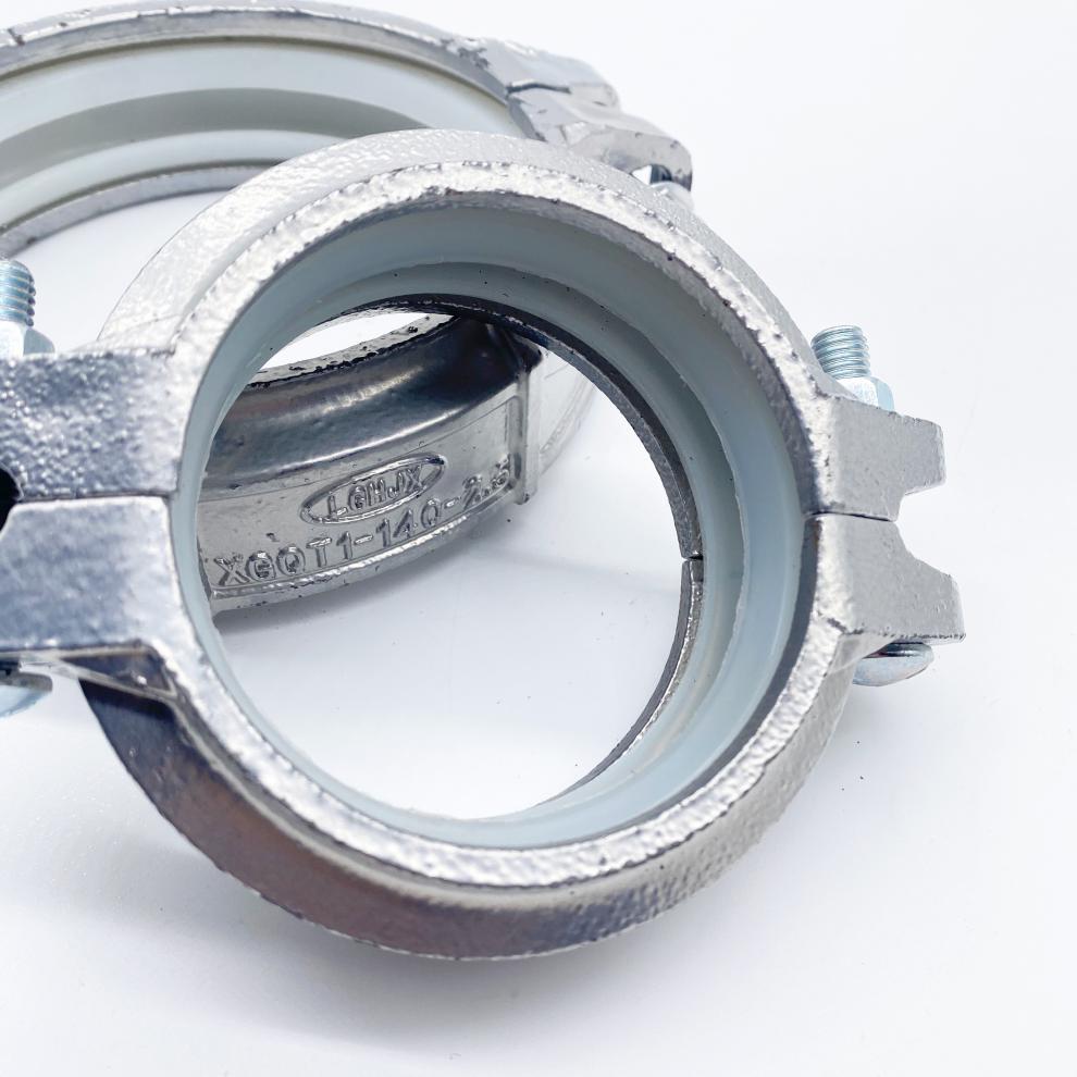 沟槽衬塑钢卡银色生活给水饮用水卡箍镀锌色涂塑硅胶接头抱箍刚卡