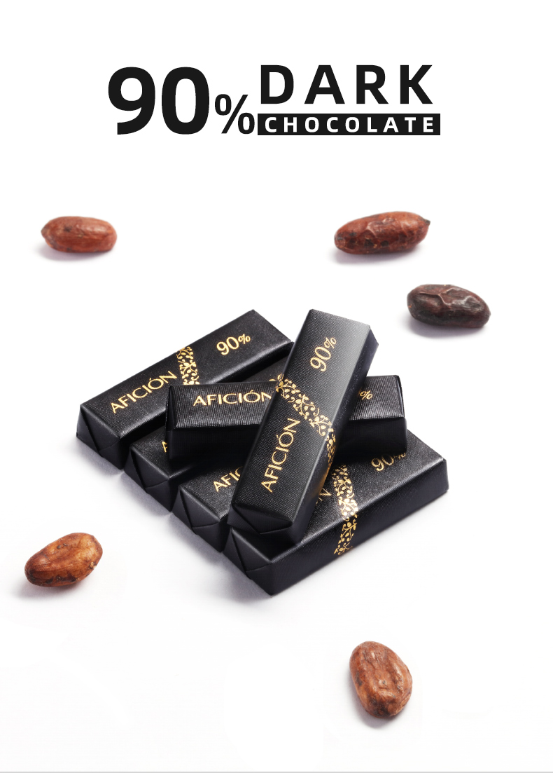 歌斐颂90黑巧克力纯可可脂礼盒装送女友散装零食生日礼物小黑巧经典款