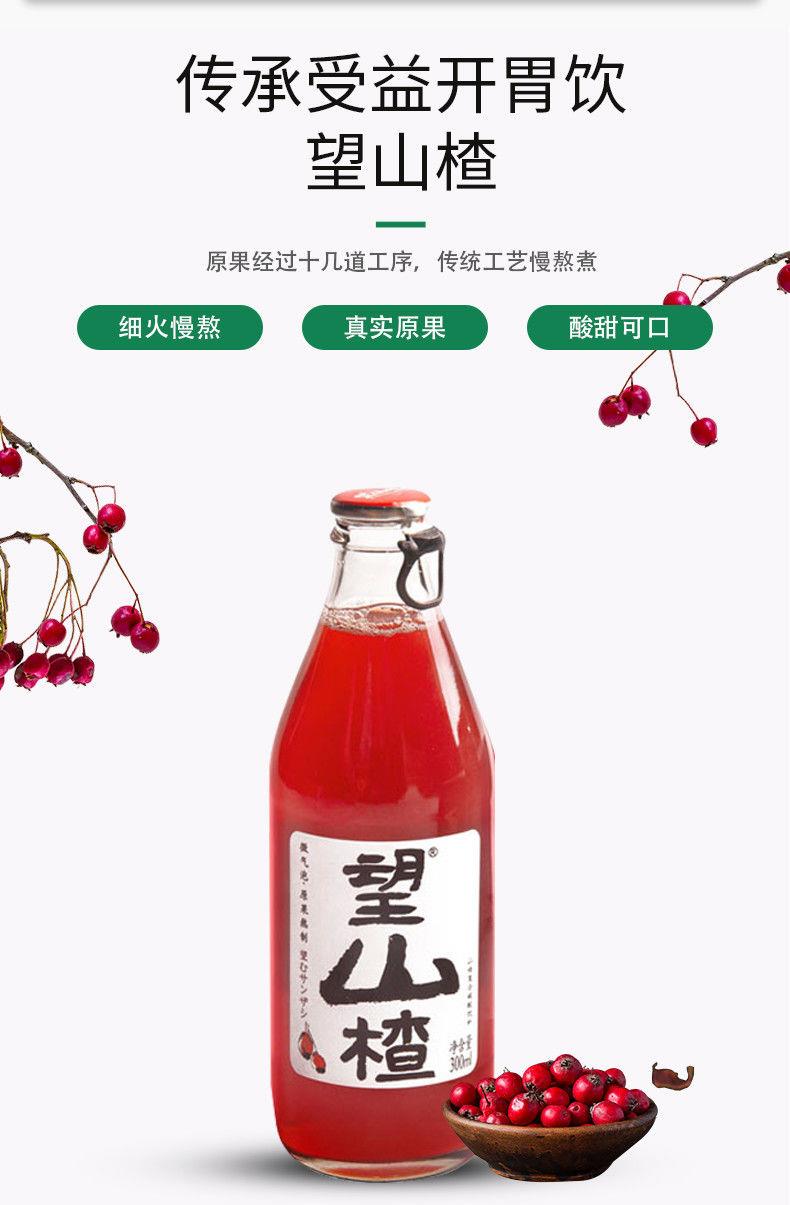 望山楂望桃花望杏福果汁气泡水健康解腻果汁饮料肪饮料300ml望山楂