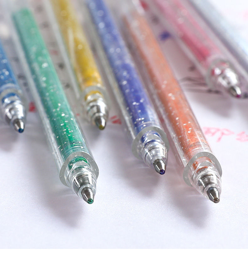 彩色闪光啫喱笔套装中性笔闪亮多色荧光笔学生做笔记用变色手账笔单独