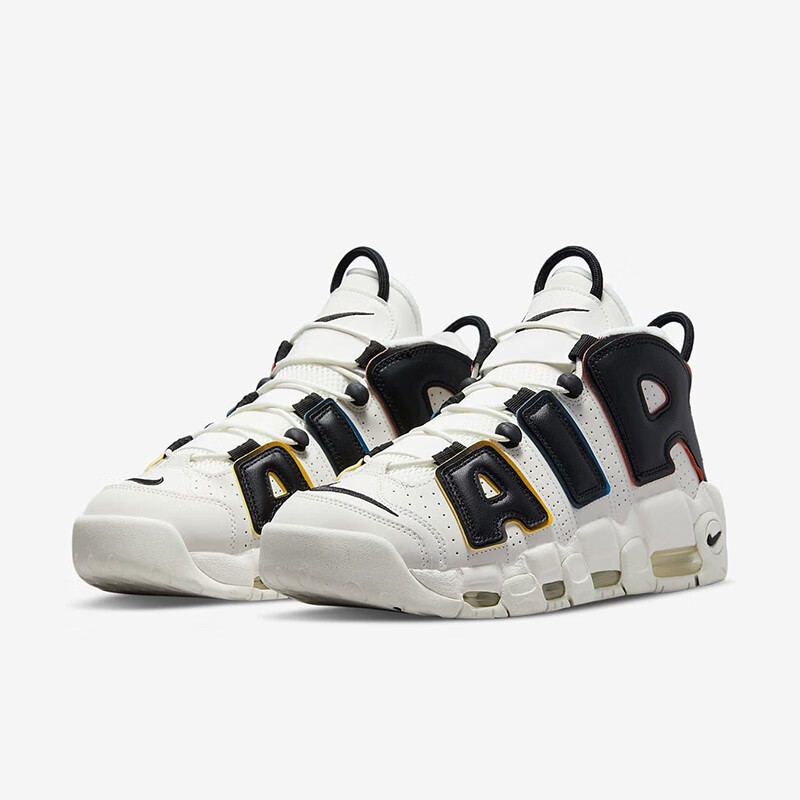 耐克nike男鞋air more uptempo皮蓬大air黑白熊猫 高帮篮球鞋 dm1297