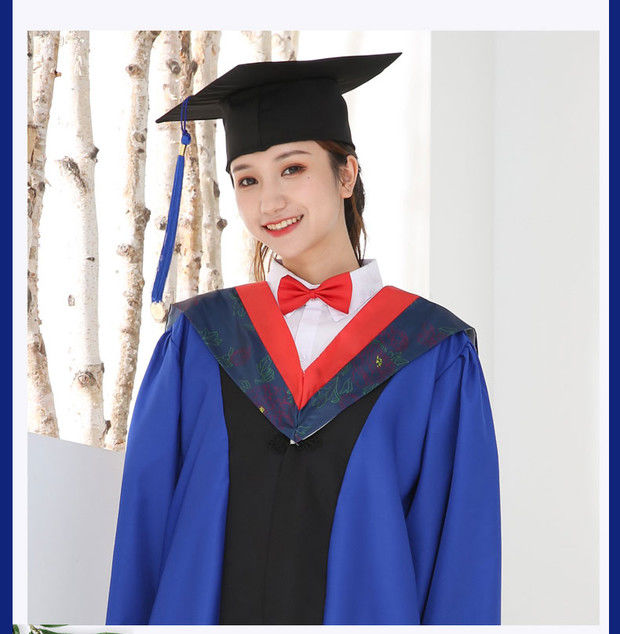 硕士服礼服理科文科工科硕士学位服大学生毕业照学士服硕士帽 (硕士服