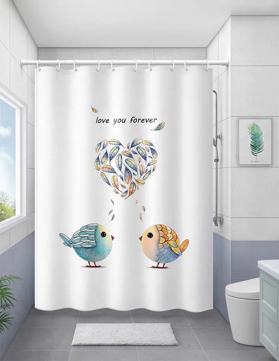 浴帘加厚浴帘套装免打孔防水防霉帘子布卫生间挂帘浴室门帘隔断帘浴罩