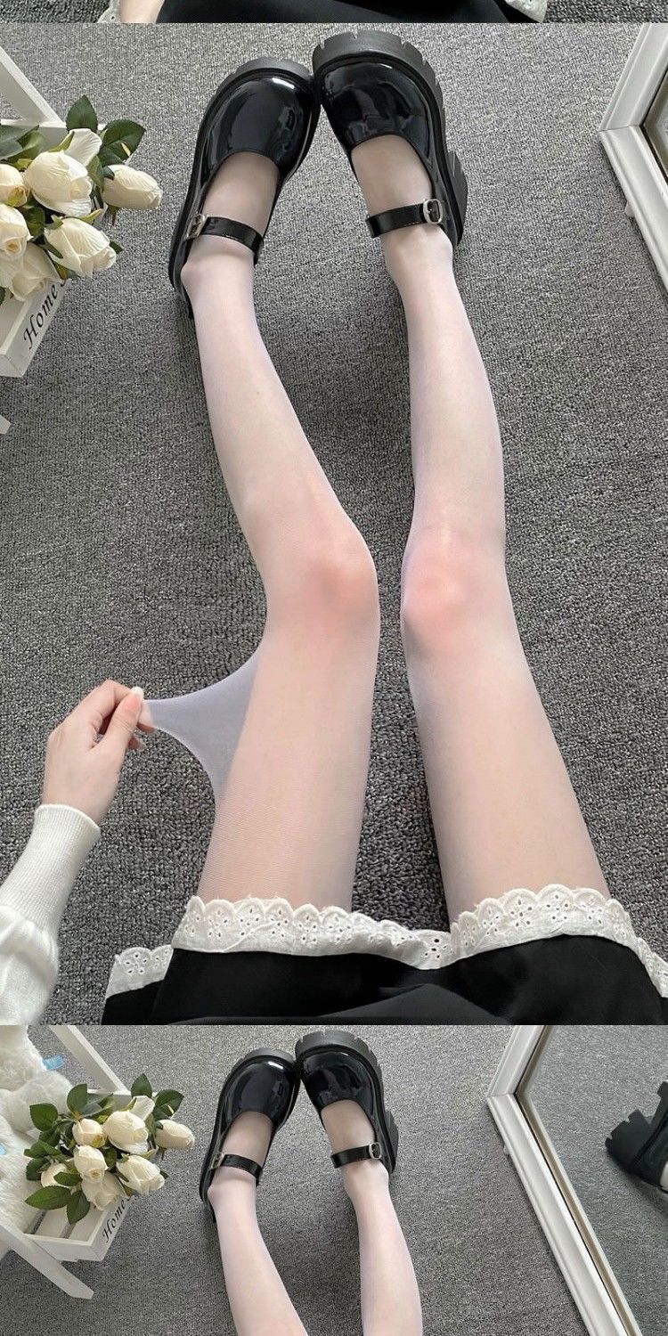 白色丝袜女萝莉jk性感小腿袜夏季薄防勾丝过膝大腿丝袜连裤袜 3双白色