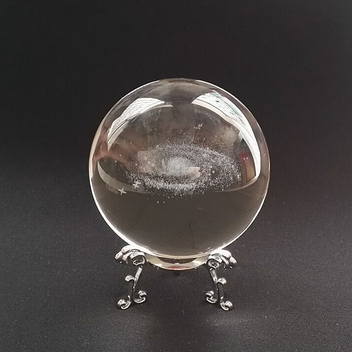 银河系水晶球刻字实心大玻璃球银河系蒲公英白水晶珠激光内雕个性定制