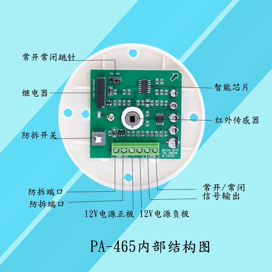 小米(mi)生态通用直销吸顶红外探测器智能幕帘报警器室内枫叶pa465