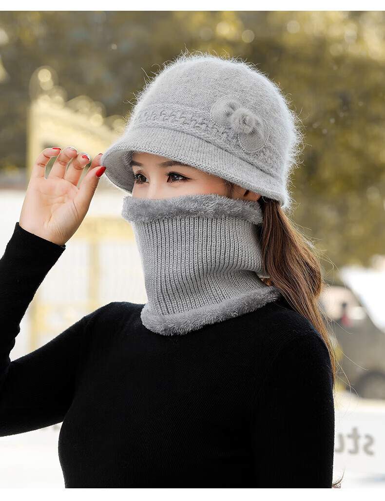 老太太帽子春秋天女中老年女帽两件套冬妈妈秋冬加绒加厚保暖老奶奶