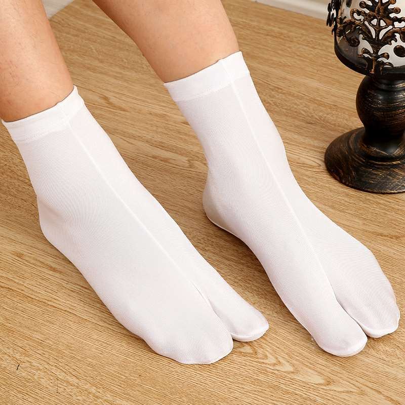 gtyuwvg日本和服足袋袜男女黑白纯色弹力塑形2趾袜木屐袜分趾袜子