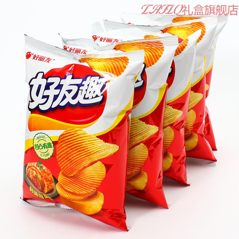好丽友好友趣薯片大凹凸83g多种口味膨化食品吃货休闲零食小吃 好有趣