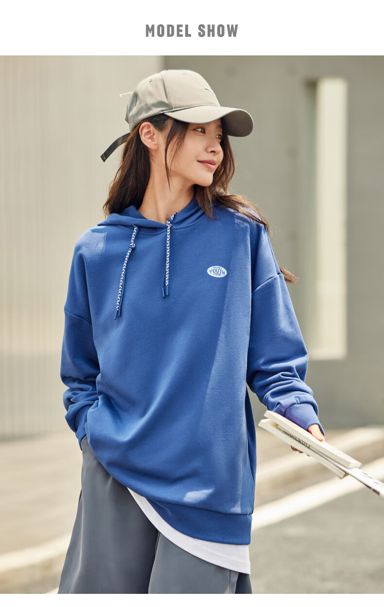 安踏(anta)【sorona抗菌科技】安踏连帽卫衣女2022秋冬季新款长袖休闲