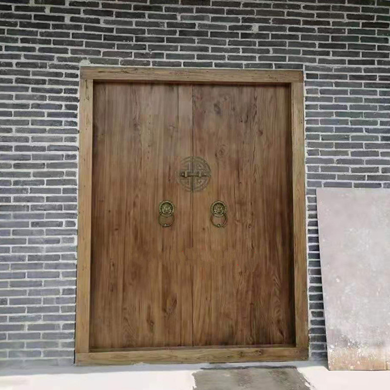 农村实木大门双开门中式别墅庭院门民宿寺庙仿古木门老式对开大门 a款