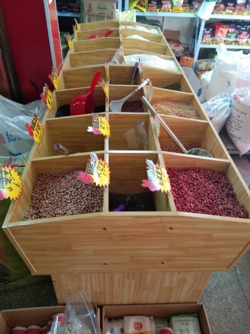 超市米柜干果散货零食货架粮食柜米桶粮油架杂粮展示柜带盖杂粮柜 长