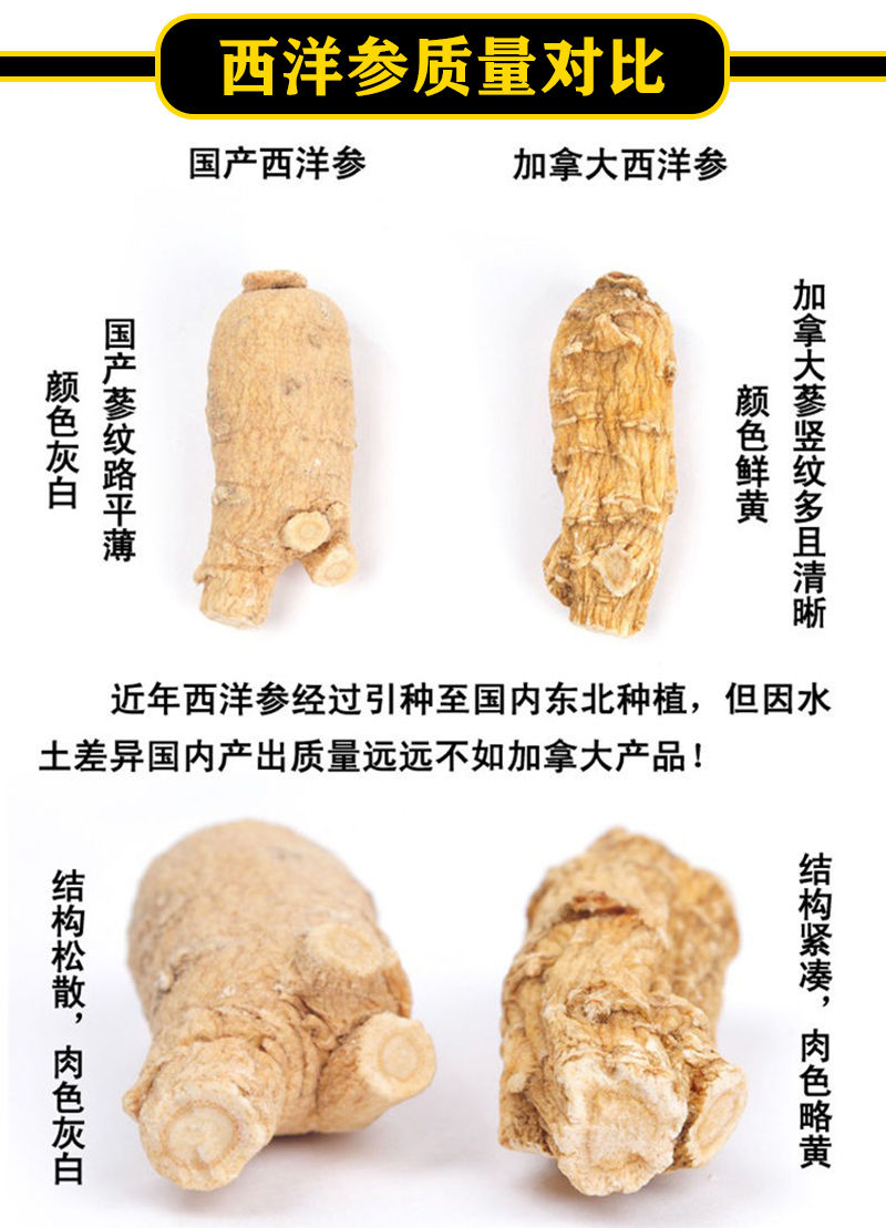西洋参 花旗参 圆粒 正宗西洋参片 切片磨粉 10克圆粒 500克(磨粉)