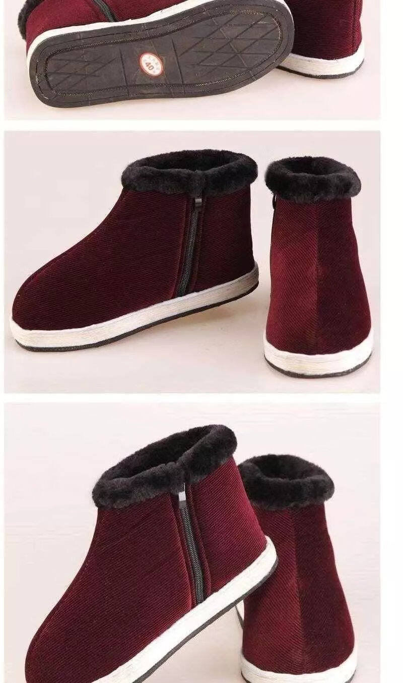 源品福 湖南手工千层底棉鞋冬季室内外中老年休闲保暖加厚加绒男女