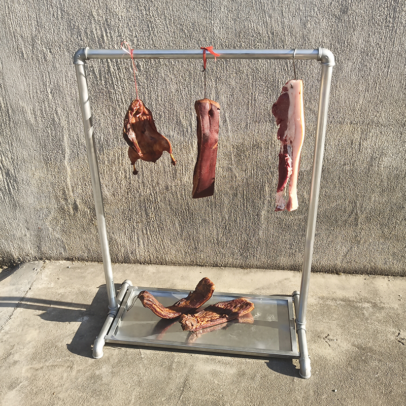 挂香肠腊肉烤鸭架子带托盘油水盘阳台悬挂晾晒架加厚可拆卸挂肉架 长
