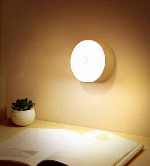 led感应灯床头卧室家用起夜小夜灯 高配充电款白光【大容量续航90天】