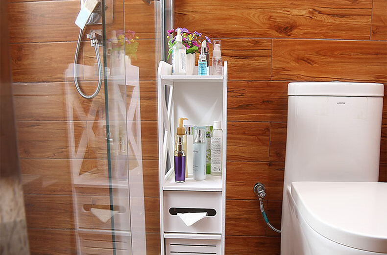 元良马桶旁边的放纸置物架浴室边柜角柜卫生间夹缝收纳防水落地厕所