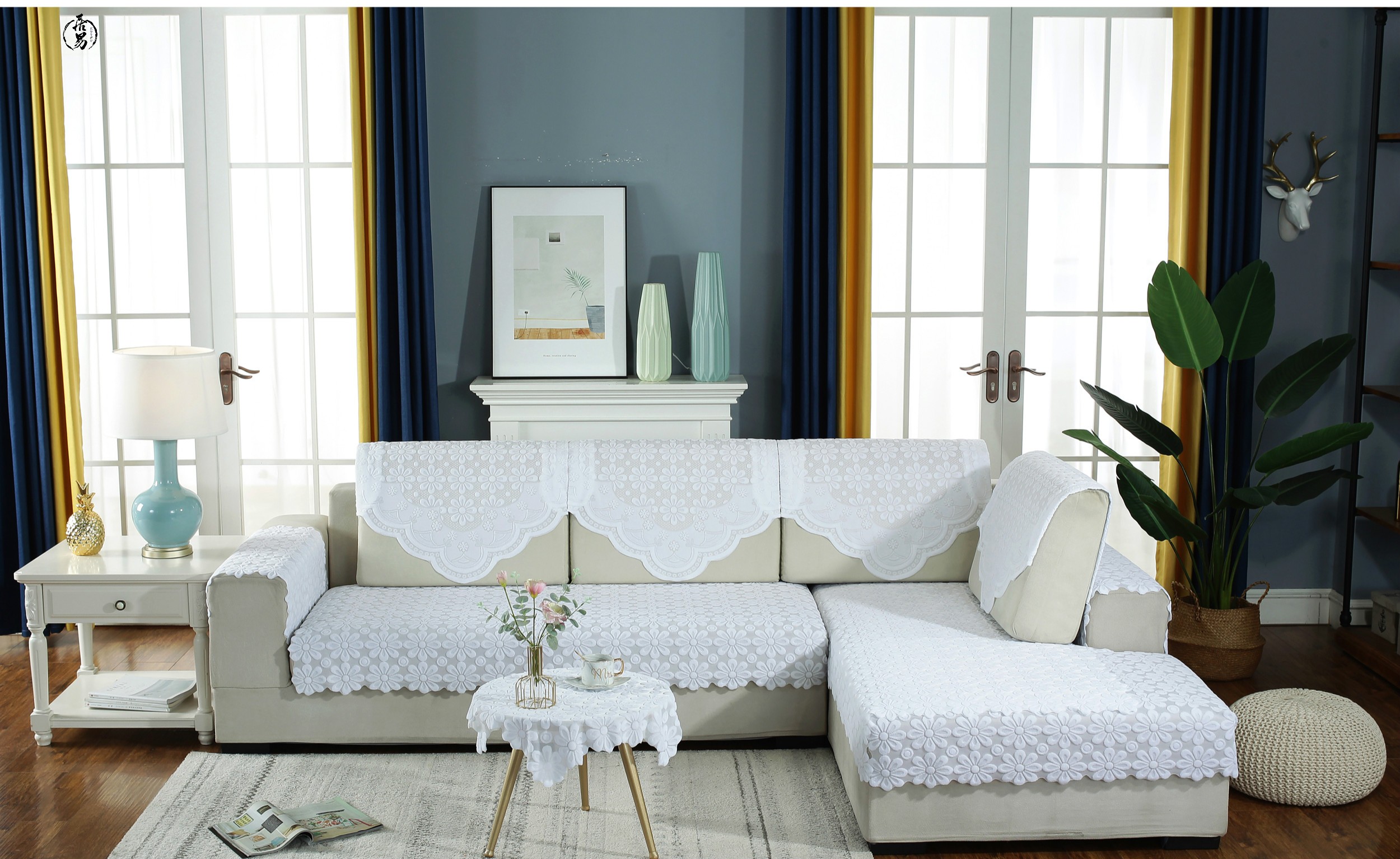 新品蕾丝沙发巾布艺沙发垫防滑四季通用搭巾靠背巾扶手巾后背盖布罩套